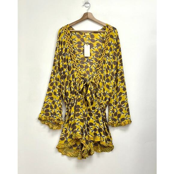 Agua Bendita Larissa Sunny Spring Romper Tropical Resort Swim Cover-Up - Large - Picture 1 of 16